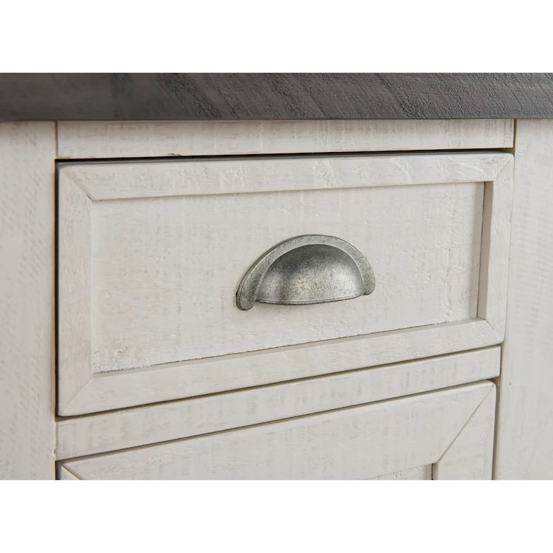 Table d'appoint de chevet Monterey en bois massif avec prises de courant cachées