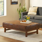 Poggiapiedi/Ottoman da cocktail Hillman Modern in microfibra con struttura in legno di Christopher Knight Home