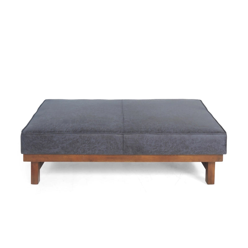 Poggiapiedi/Ottoman da cocktail Hillman Modern in microfibra con struttura in legno di Christopher Knight Home