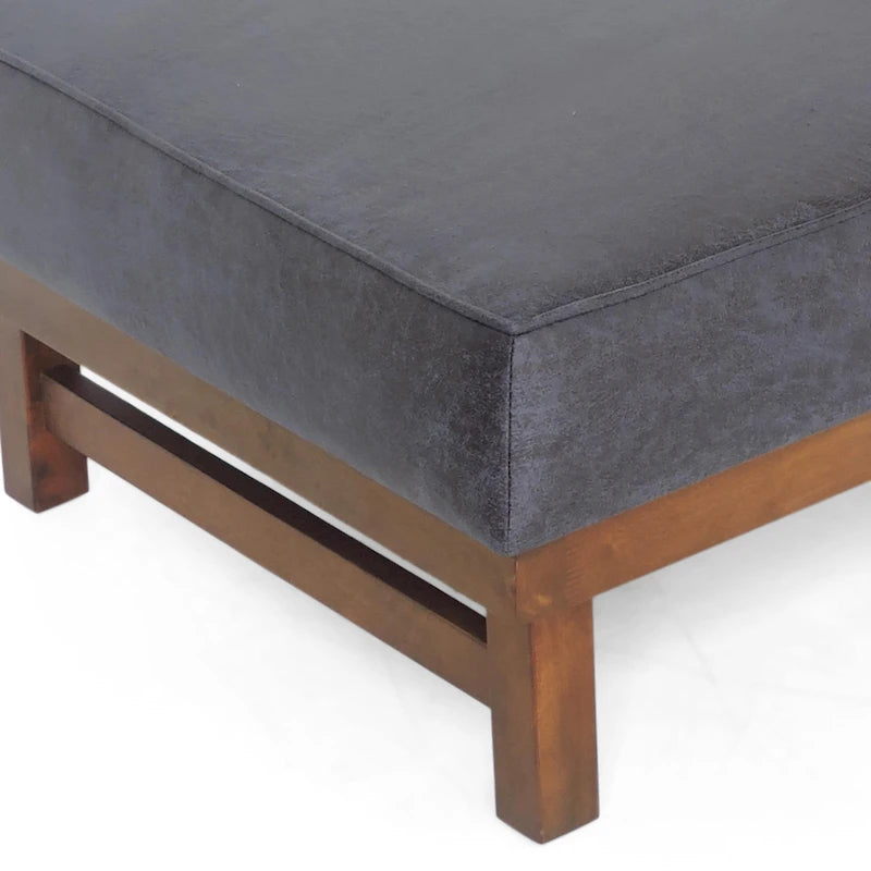 Poggiapiedi/Ottoman da cocktail Hillman Modern in microfibra con struttura in legno di Christopher Knight Home