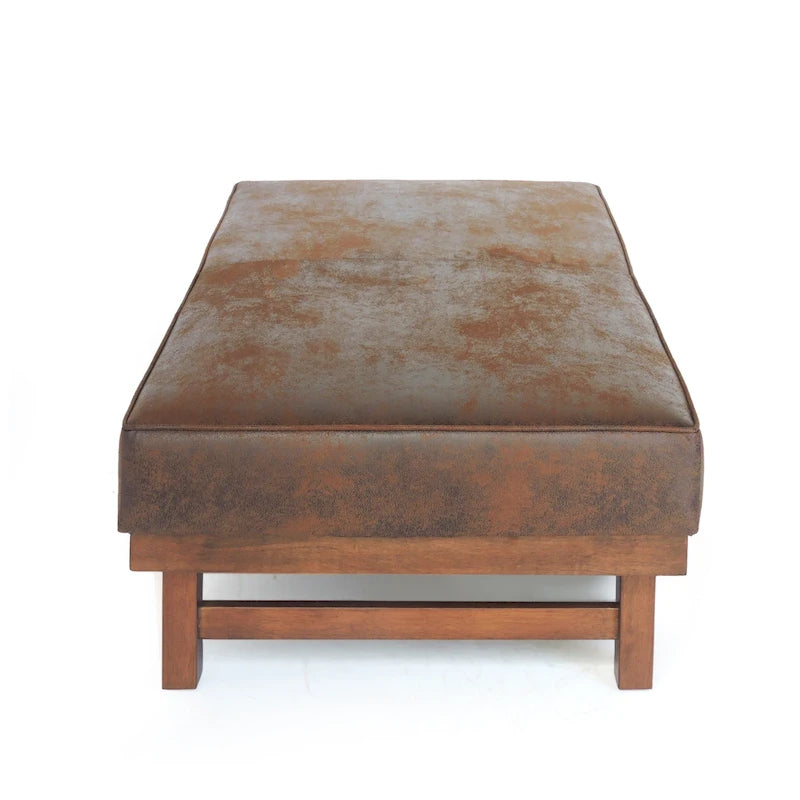 Poggiapiedi/Ottoman da cocktail Hillman Modern in microfibra con struttura in legno di Christopher Knight Home