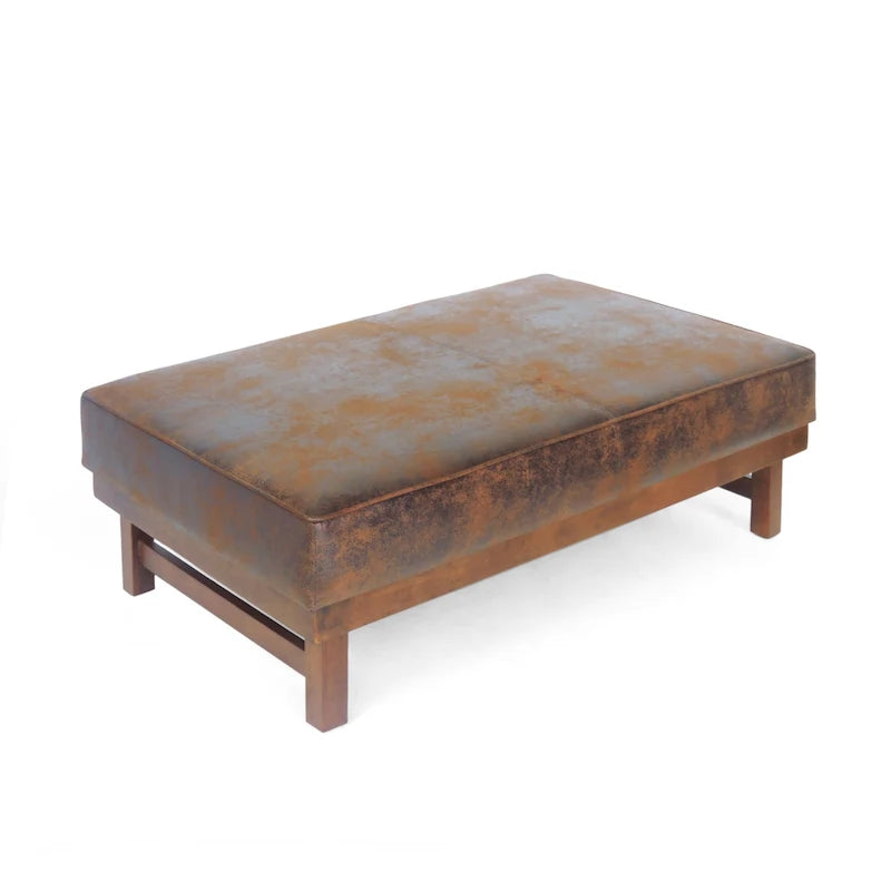 Poggiapiedi/Ottoman da cocktail Hillman Modern in microfibra con struttura in legno di Christopher Knight Home