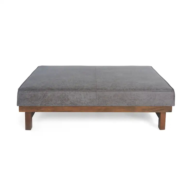 Poggiapiedi/Ottoman da cocktail Hillman Modern in microfibra con struttura in legno di Christopher Knight Home