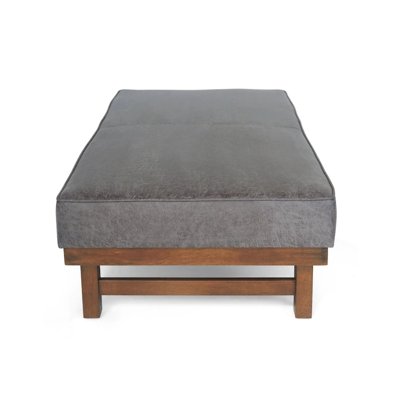 Poggiapiedi/Ottoman da cocktail Hillman Modern in microfibra con struttura in legno di Christopher Knight Home