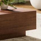Tavolino da Caffè Mid Century ModernTavolino da Salotto Minimalista in Legno Impiallacciato con Contenitore, Completamente Assemblato