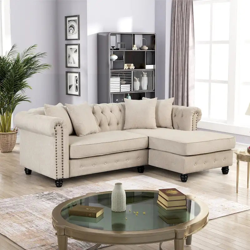 Divano Morden Fort Chesterfield - Divani Arredamento Soggiorno in Lino