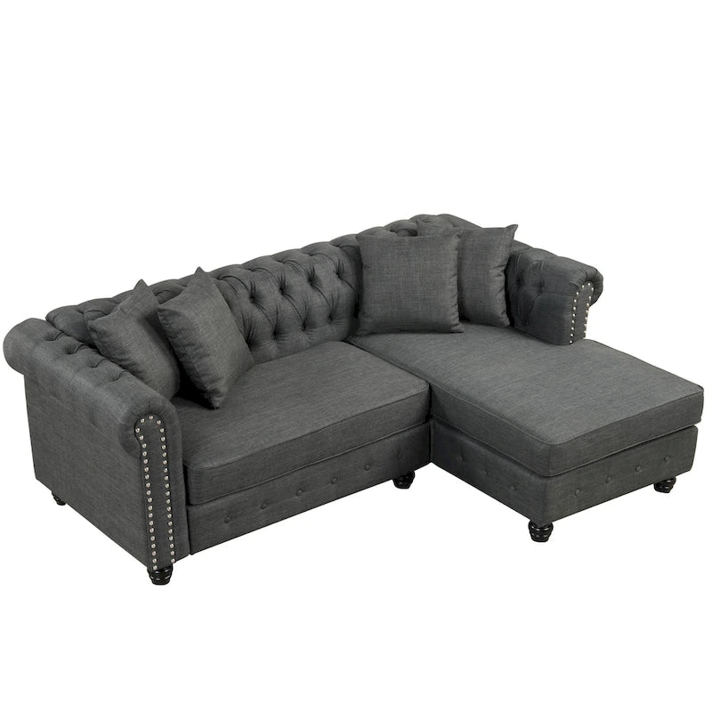 Divano Morden Fort Chesterfield - Divani Arredamento Soggiorno in Lino