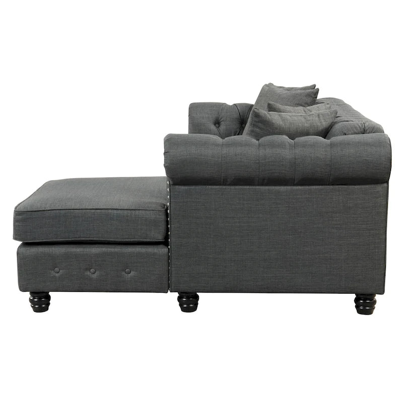 Divano Morden Fort Chesterfield - Divani Arredamento Soggiorno in Lino