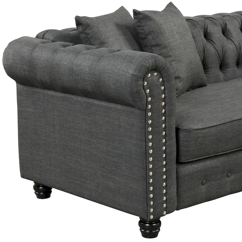 Divano Morden Fort Chesterfield - Divani Arredamento Soggiorno in Lino