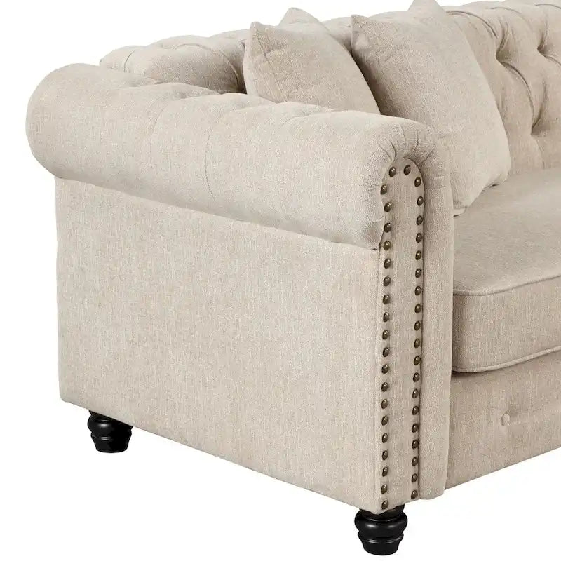 Divano Morden Fort Chesterfield - Divani Arredamento Soggiorno in Lino