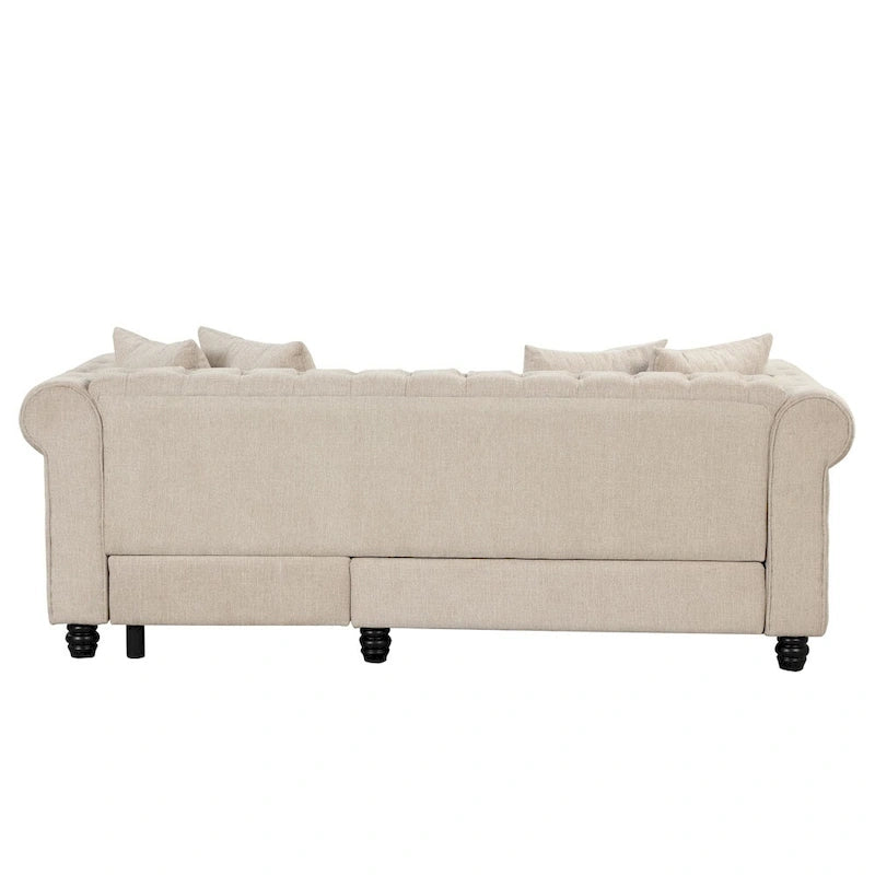 Divano Morden Fort Chesterfield - Divani Arredamento Soggiorno in Lino