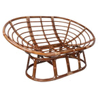Fauteuil double Papasan en rotin Bali avec coussin en sergé