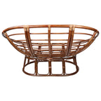 Fauteuil double Papasan en rotin Bali avec coussin en sergé