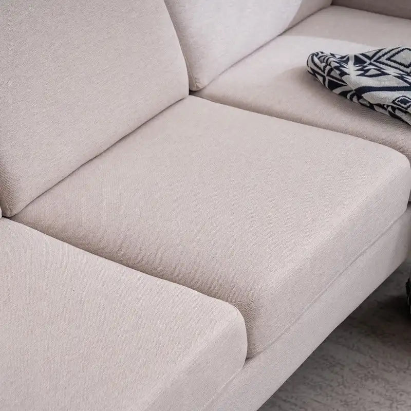 Divano a tre posti senza chaise longue con struttura in legno massiccio