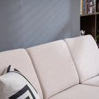 Divano a tre posti senza chaise longue con struttura in legno massiccio