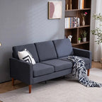 Divano a tre posti senza chaise longue con struttura in legno massiccio