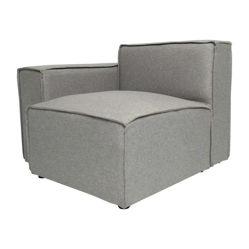 Fauteuil d'angle gauche modulaire contemporain et configurable avec accoudoir