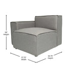 Fauteuil d'angle gauche modulaire contemporain et configurable avec accoudoir