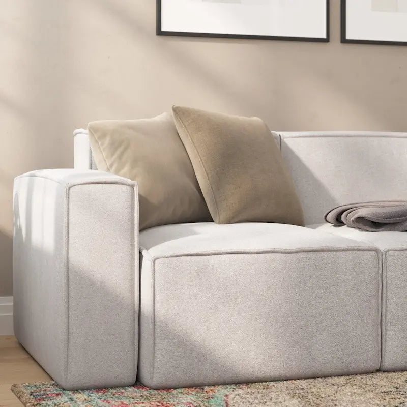 Fauteuil d'angle gauche modulaire contemporain et configurable avec accoudoir