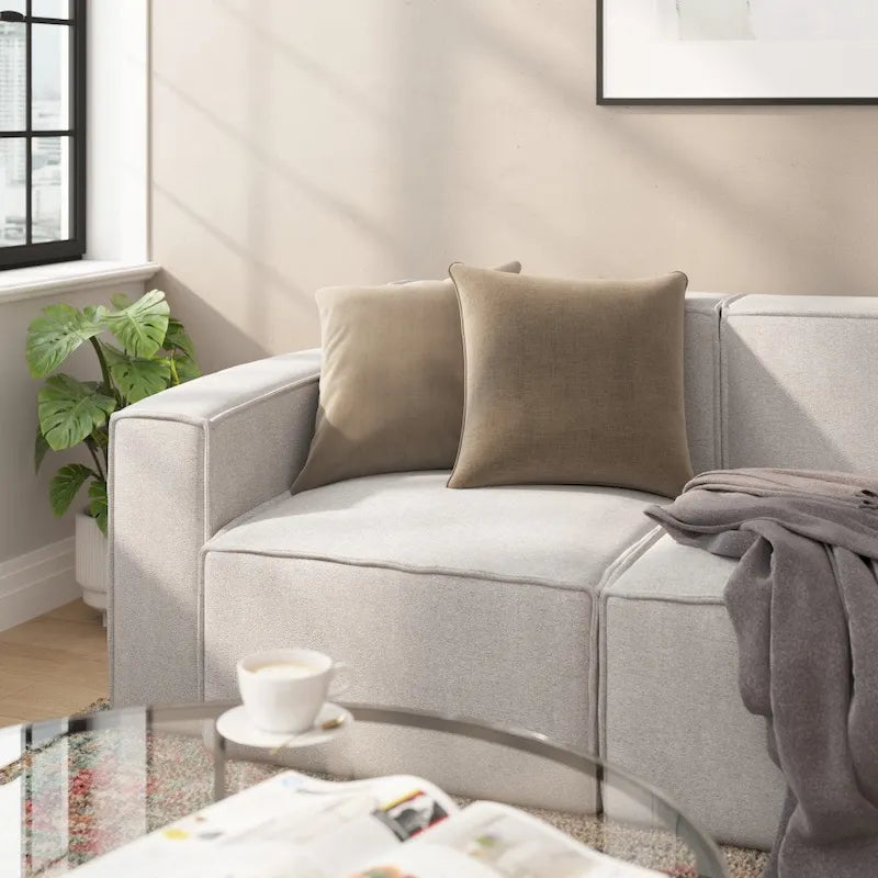 Fauteuil d'angle gauche modulaire contemporain et configurable avec accoudoir
