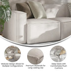 Fauteuil d'angle gauche modulaire contemporain et configurable avec accoudoir
