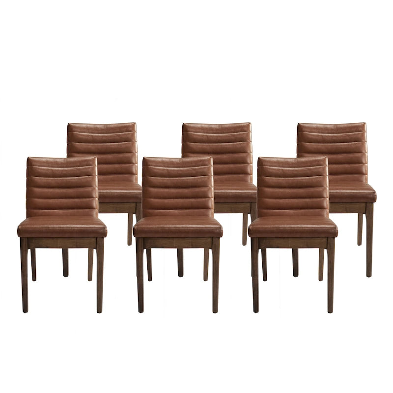 Sedie da pranzo imbottite Lancer con cuciture a canale (set di 6) di Christopher Knight Home