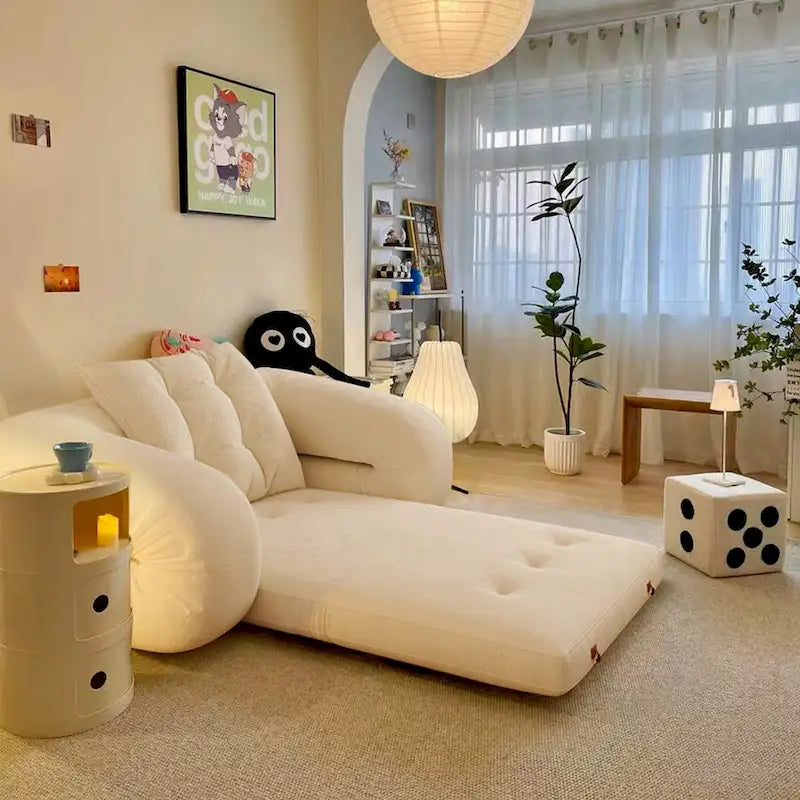 JASIWAY Letto da Divano Trasformabile Moderno, Bianco