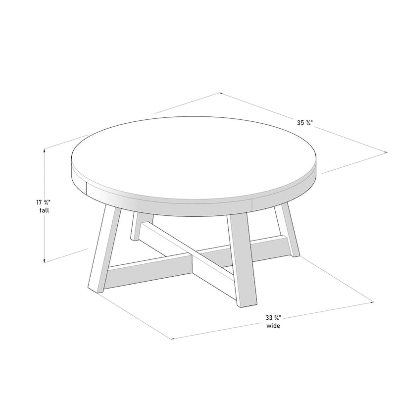 Tavolino classico Plank and Beam rotondo - 36