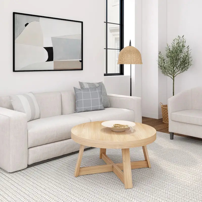 Tavolino classico Plank and Beam rotondo - 36
