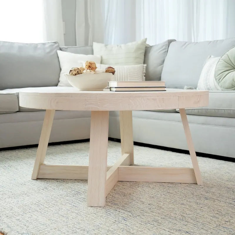 Tavolino classico Plank and Beam rotondo - 36
