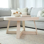 Tavolino classico Plank and Beam rotondo - 36