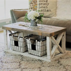 Table basse à pieds croisés en bois