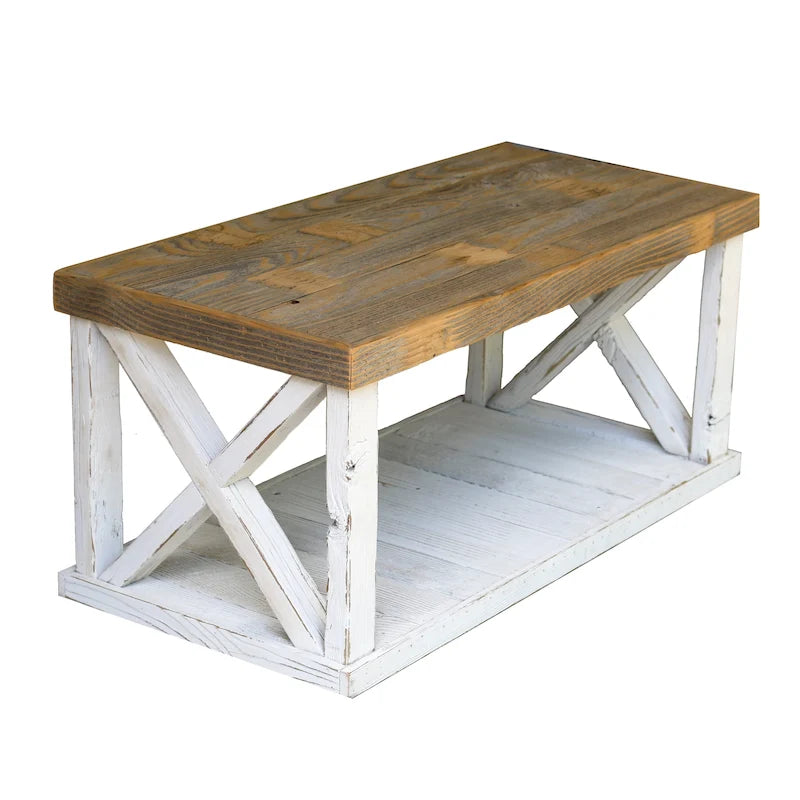 Table basse à pieds croisés en bois