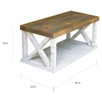 Table basse à pieds croisés en bois