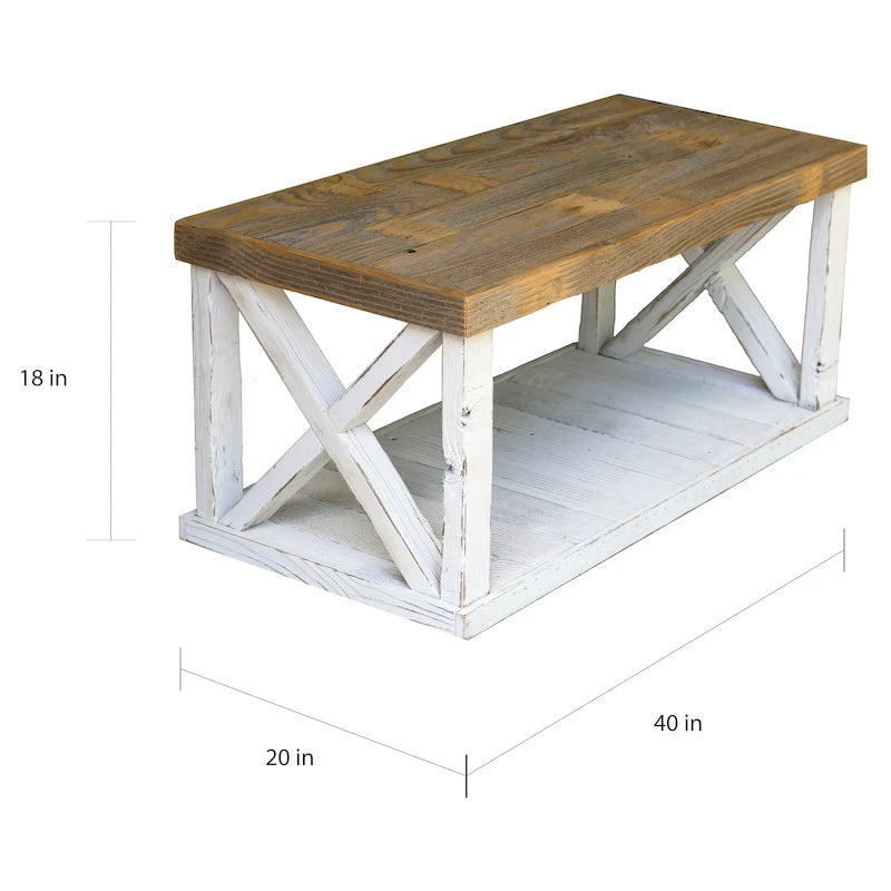 Table basse à pieds croisés en bois