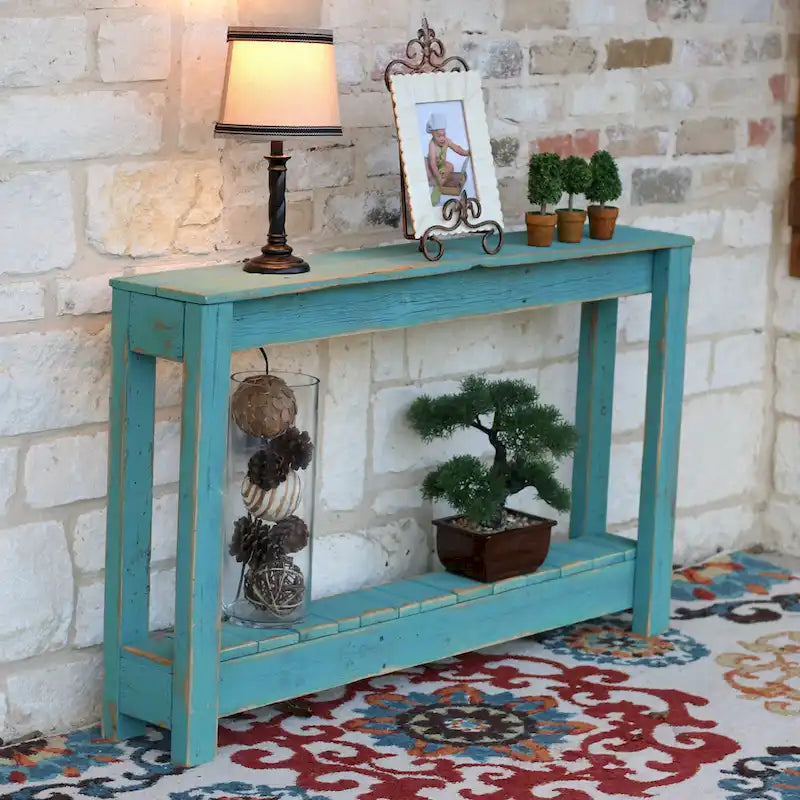 Consolle da Ingresso in Legno Rustico di Recupero - 117L x 20P x 71A cm