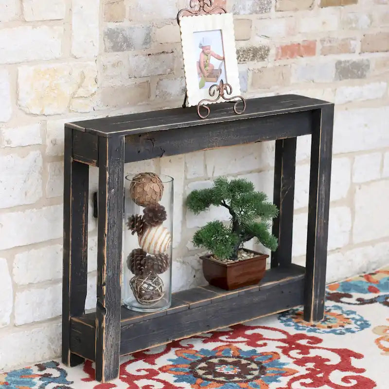 Consolle da Ingresso in Legno Rustico di Recupero - 117L x 20P x 71A cm