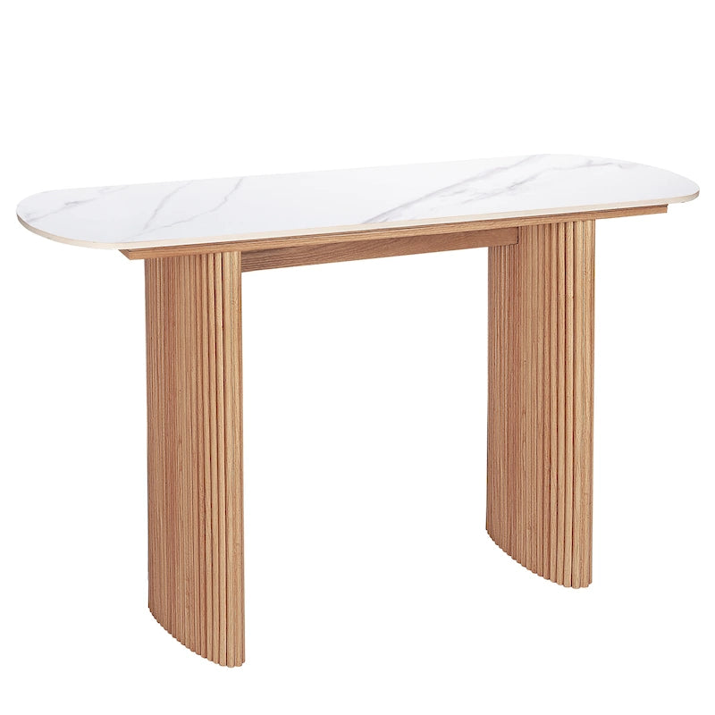 Console en marbre avec base cannelée pour entrée