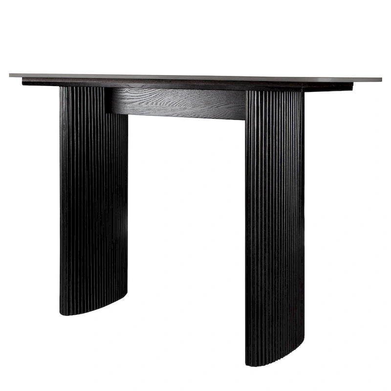 Tavolo Consolle in Marmo Tavolo d'Ingresso con Base Scanalata