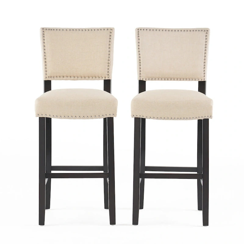Sgabello da bar contemporaneo in lino Mayfield (set di 2) di Christopher Knight Home - 22,25 P x 18,50 L x 44,50 A