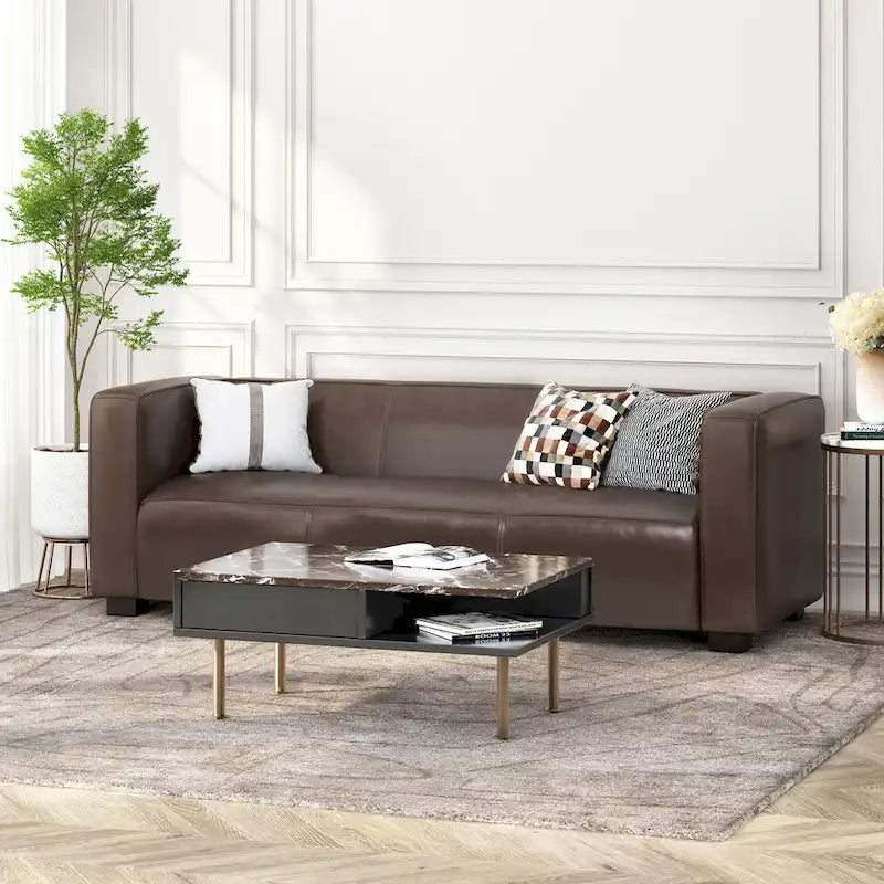 Canapé 3 places en similicuir Goyette par Christopher Knight Home