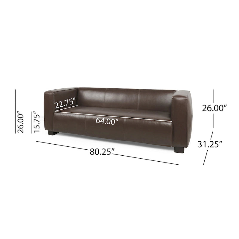 Canapé 3 places en similicuir Goyette par Christopher Knight Home