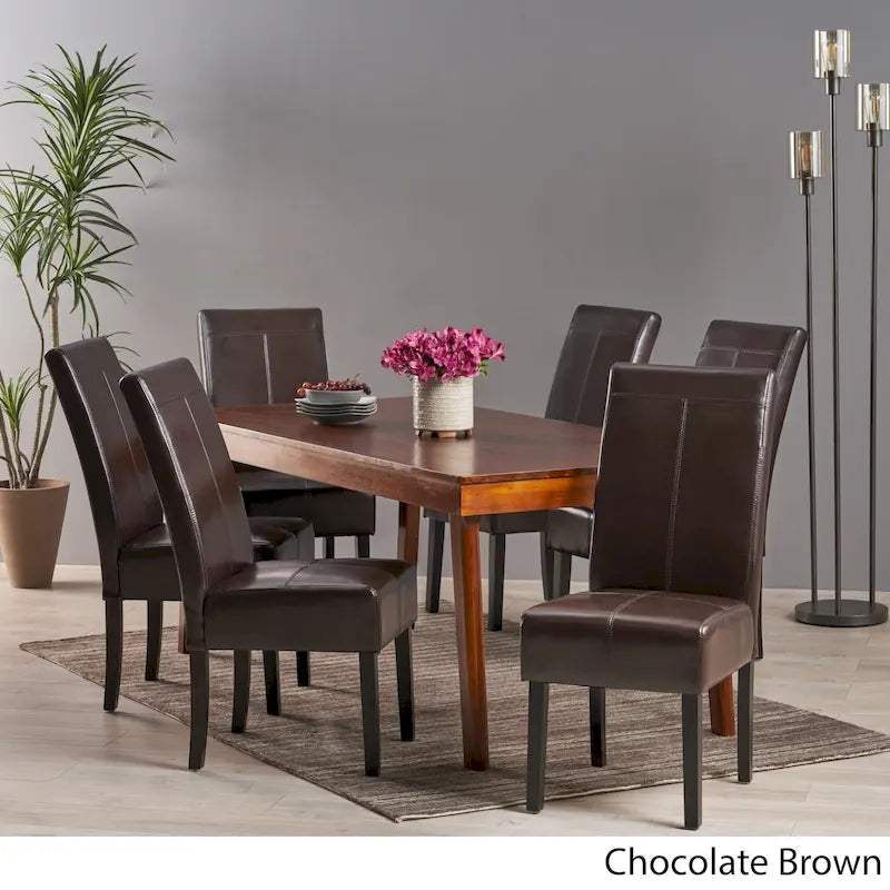 Sedie da pranzo imbottite a punto T Pertica (set da 6) di Christopher Knight Home