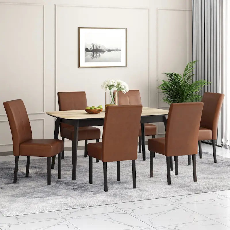 Chaises de salle à manger Pertica T-Stitch rembourrées (lot de 6) par Christopher Knight Home