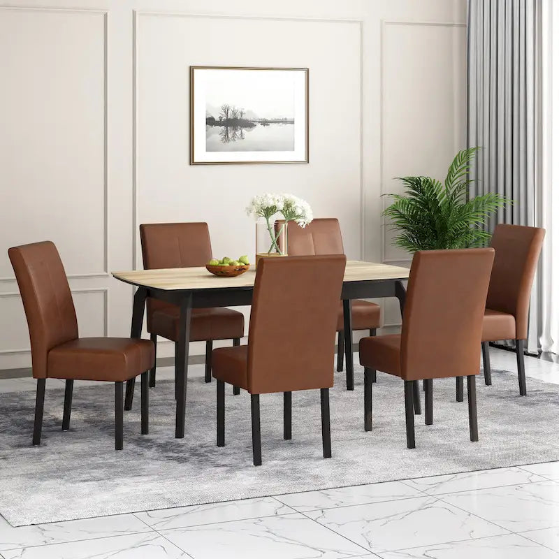 Sedie da pranzo imbottite a punto T Pertica (set da 6) di Christopher Knight Home