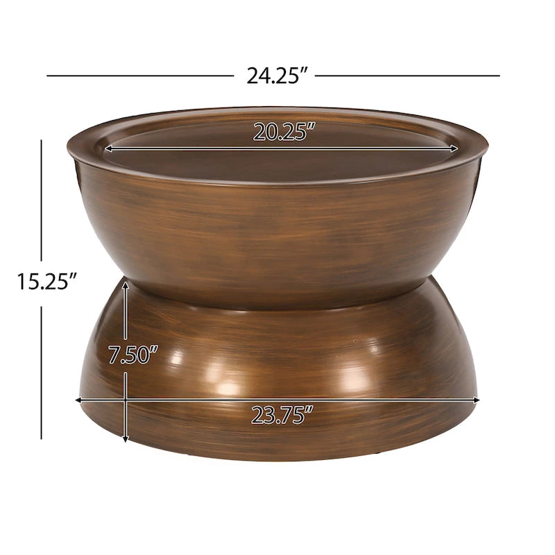 Tavolino da caffè Minkler Iron Hourglass di Christopher Knight Home