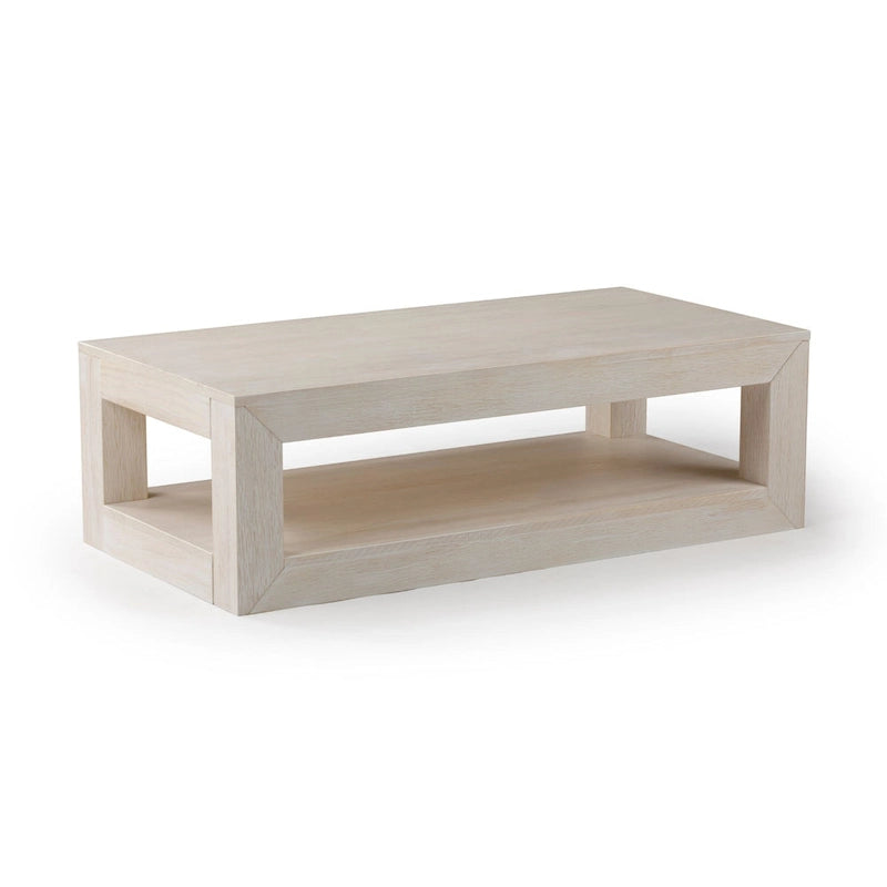 Tavolino rettangolare moderno Plank and Beam con ripiano