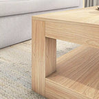 Tavolino rettangolare moderno Plank and Beam con ripiano