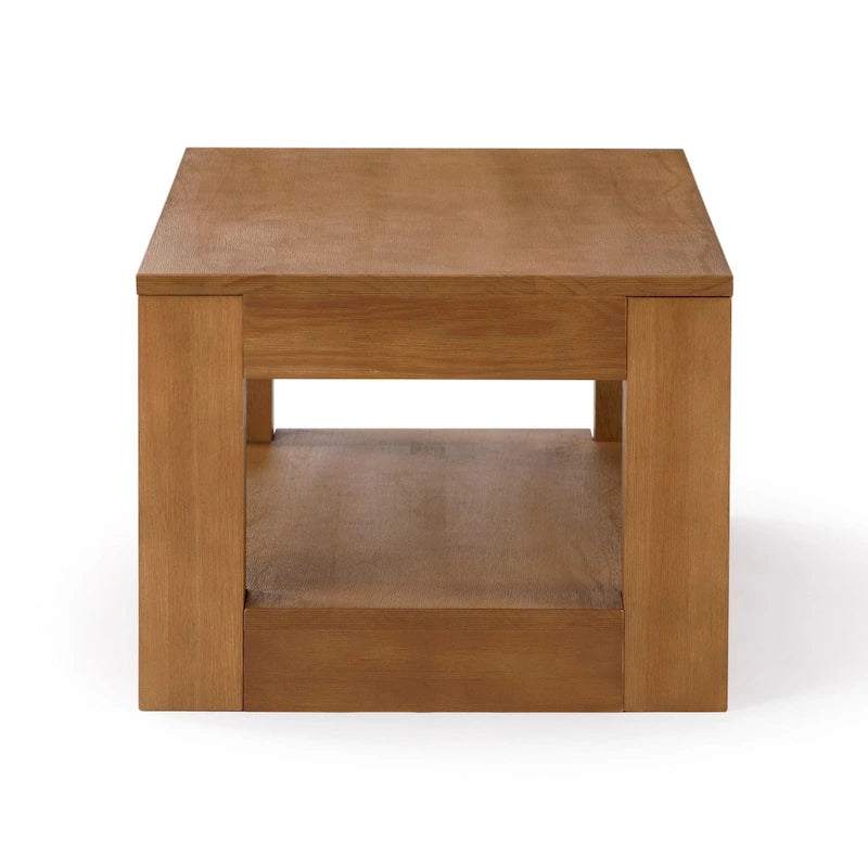 Tavolino rettangolare moderno Plank and Beam con ripiano