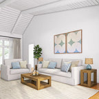 Tavolino rettangolare moderno Plank and Beam con ripiano
